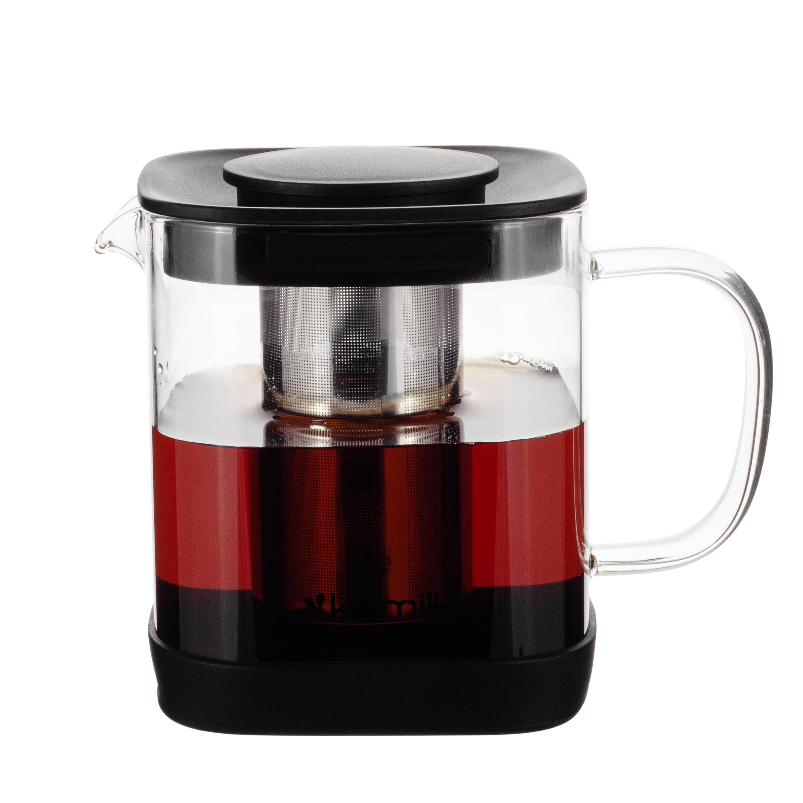 Заварник Kamille скло/нержавіюча сталь із знімним ситечком 600 мл (0777s) - фото 3 Заварник Kamille скло/нержавіюча сталь із знімним ситечком 600 мл (0777s) - фото 3