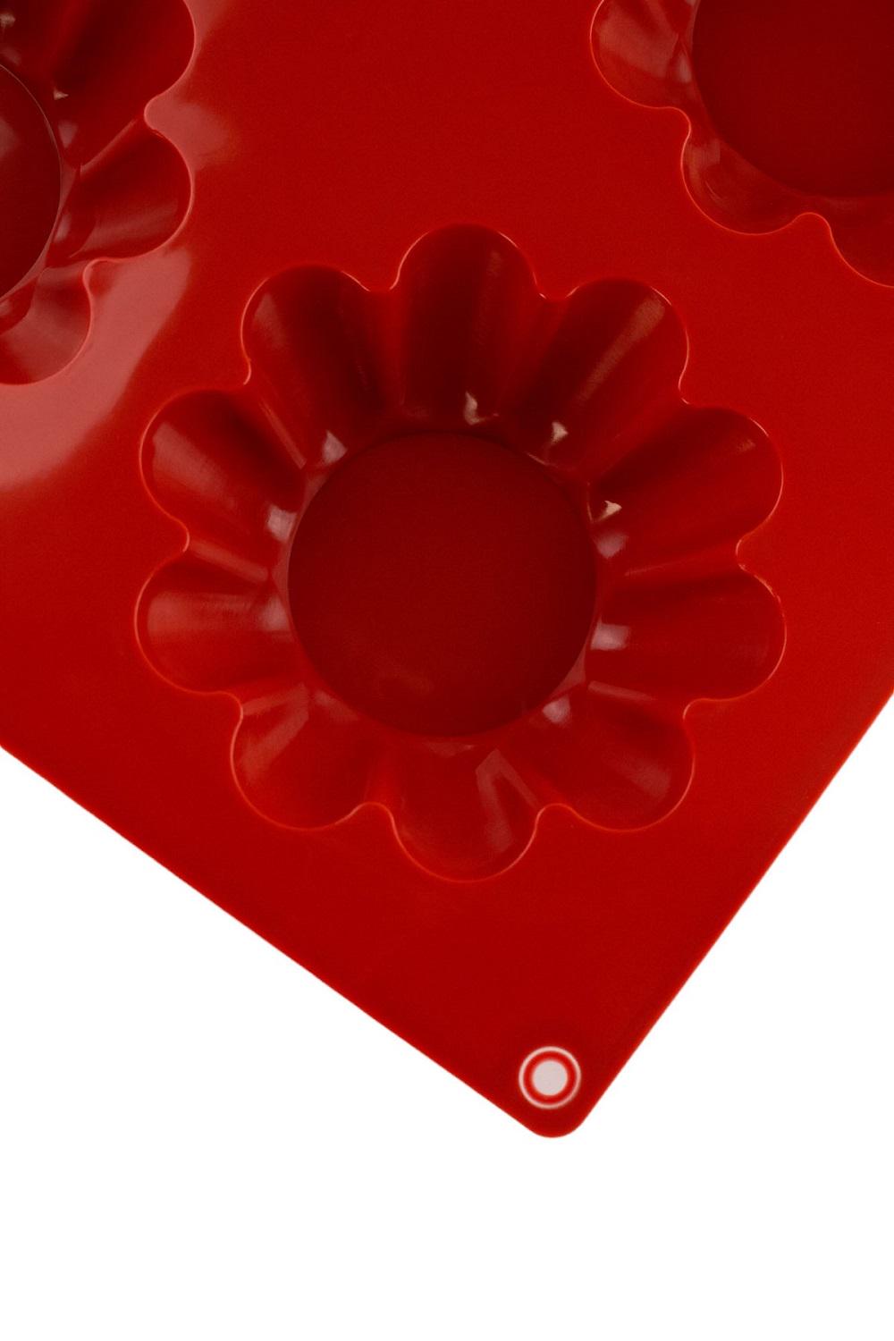 Форма силіконова One Chef для випічки Профі Кошик d 6,6 см h 3 см на 6 осередків Червоний - фото 3 Форма силіконова One Chef для випічки Профі Кошик d 6,6 см h 3 см на 6 осередків Червоний - фото 3