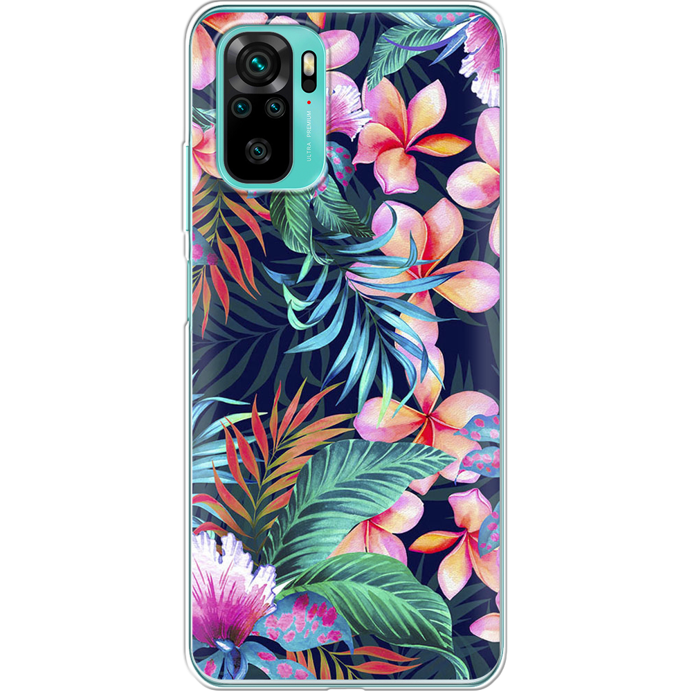 Чехол BoxFace Xiaomi Redmi Note 10 flowers in the tropics Прозрачный силикон (42029-up1971-42029)