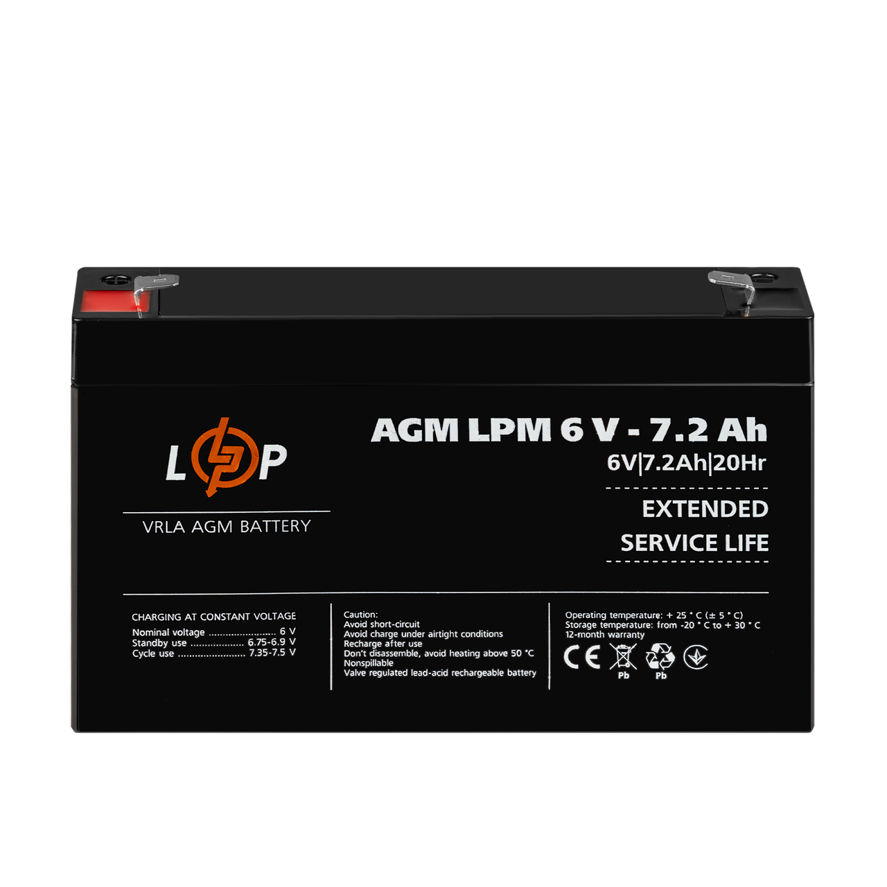 Акумулятор AGM LPM 6V-7,2 Ah - фото 2