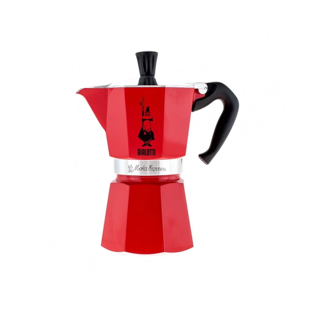 Гейзерна кавоварка Bialetti Moka Express Color алюмінієва 135 мл Червоний (0004942)