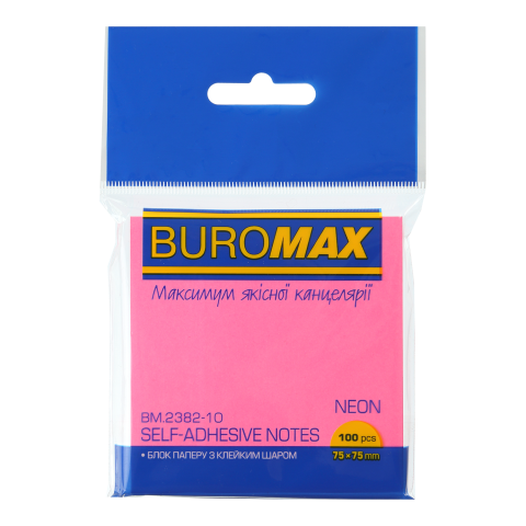 Папір для нотаток Buromax NEON 75х75 мм 100 аркушів (BM.2382-10) - фото 1