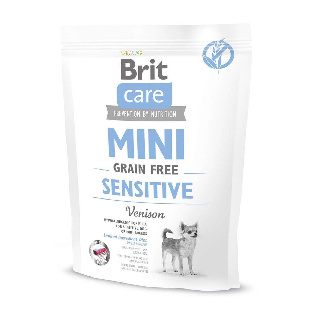 Корм сухий Brit Care Sensitive Grain Free для дорослих собак мініатюрних порід з чутливим травленням 400 г (8595602520176)