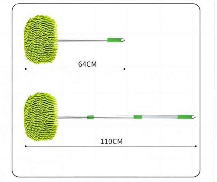 Щетка-швабра Psheko с телескопической съемной ручкой для мытья авто Зеленый (PР050615) - фото 3