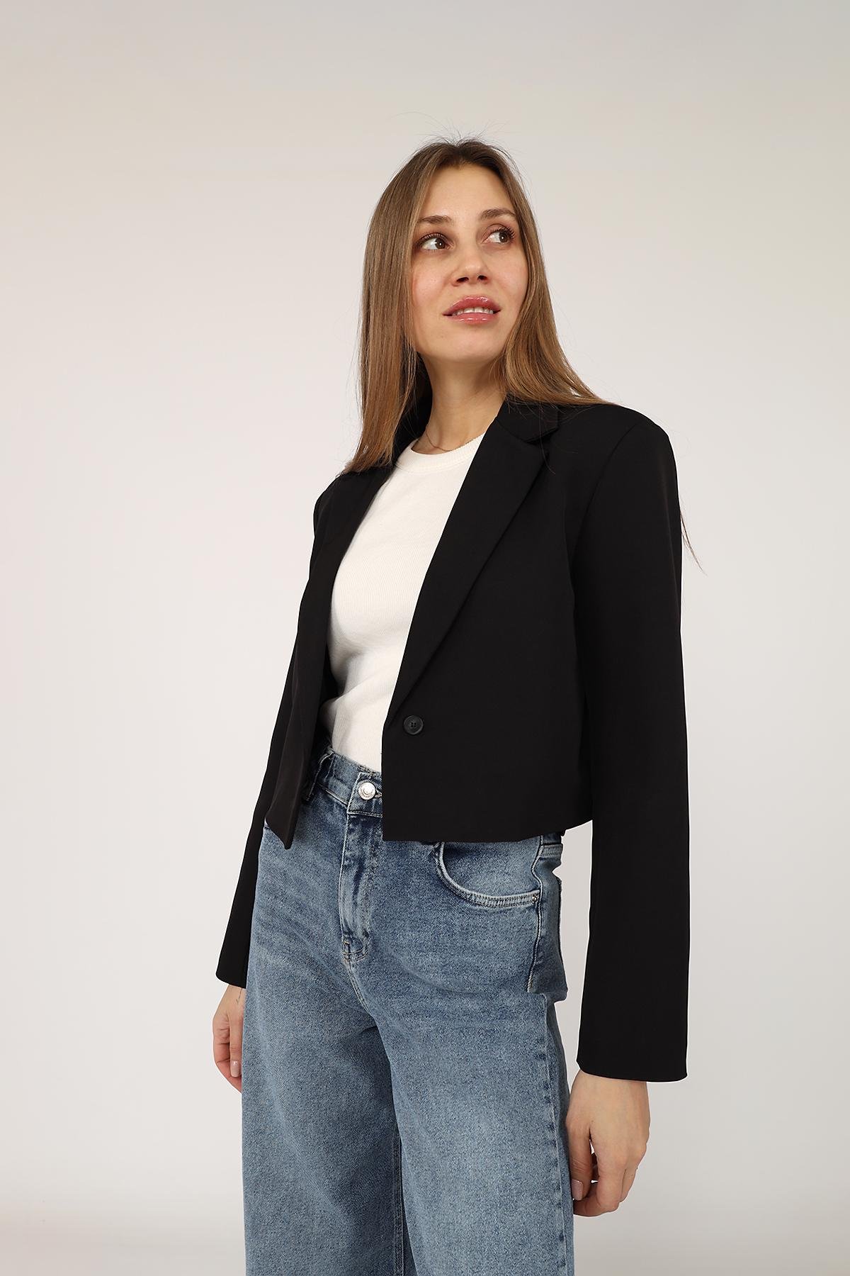 Жакет женский ЦБ-00271026 р. 46 Черный (SKT001047760) Жакет женский ЦБ-00271026 р. 46 Черный (SKT001047760)