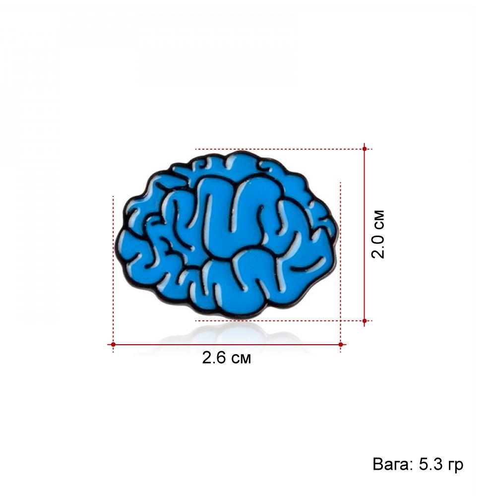 Брошка-значок Broche Мозок BRGV111585 Синій - фото 2