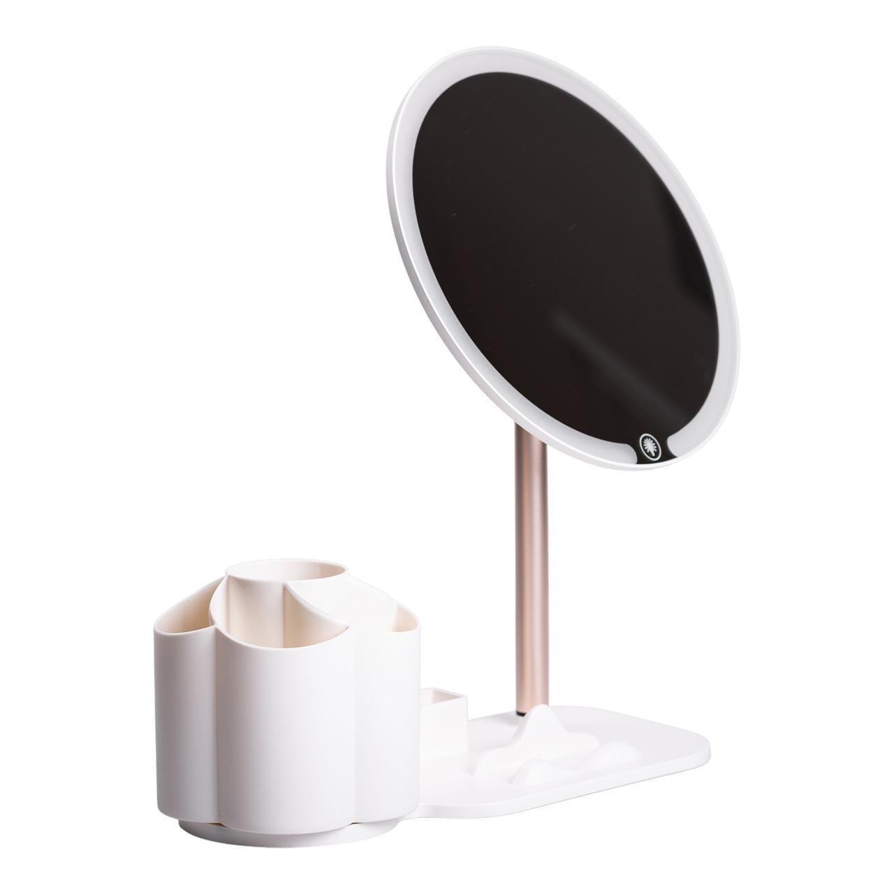 Зеркало для макияжа с подсветкой круглое настольное HP-10-9AW с подставкой Ø21 см Белый (A-033803) - фото 2 Зеркало для макияжа с подсветкой круглое настольное HP-10-9AW с подставкой Ø21 см Белый (A-033803) - фото 2