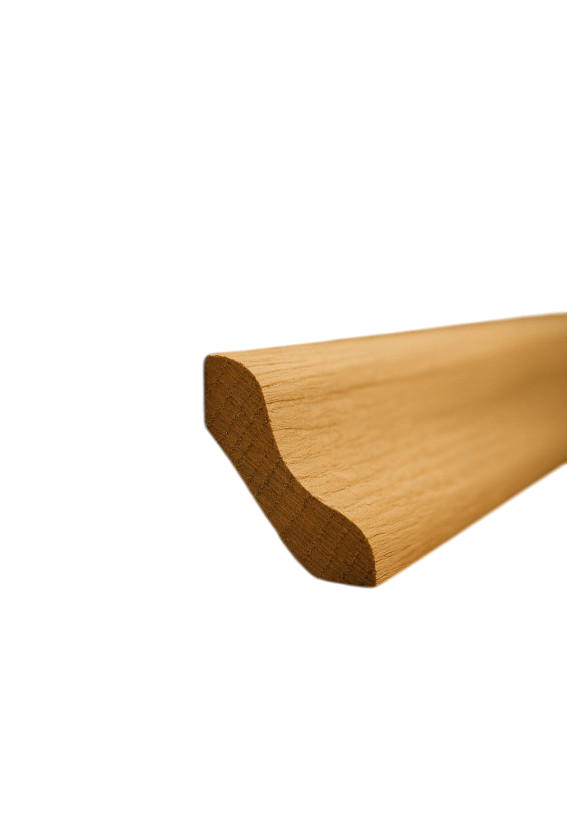 Плинтус деревянный из дуба Лодка мини под покраску 24х24 мм (29954323)