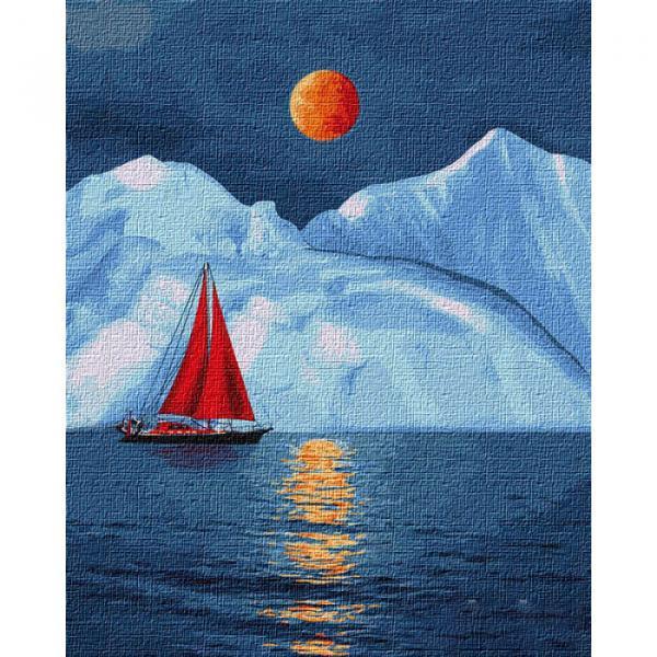 Набор для росписи по номерам Идейка Красный парусник 40х50 см (КНО2751-mt)