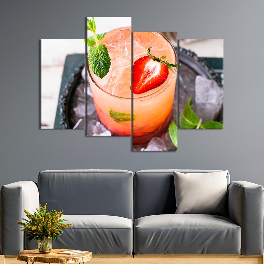 Настенний декор Яркий Мохито с клубникой и мятой 149x106 см (A445-4)