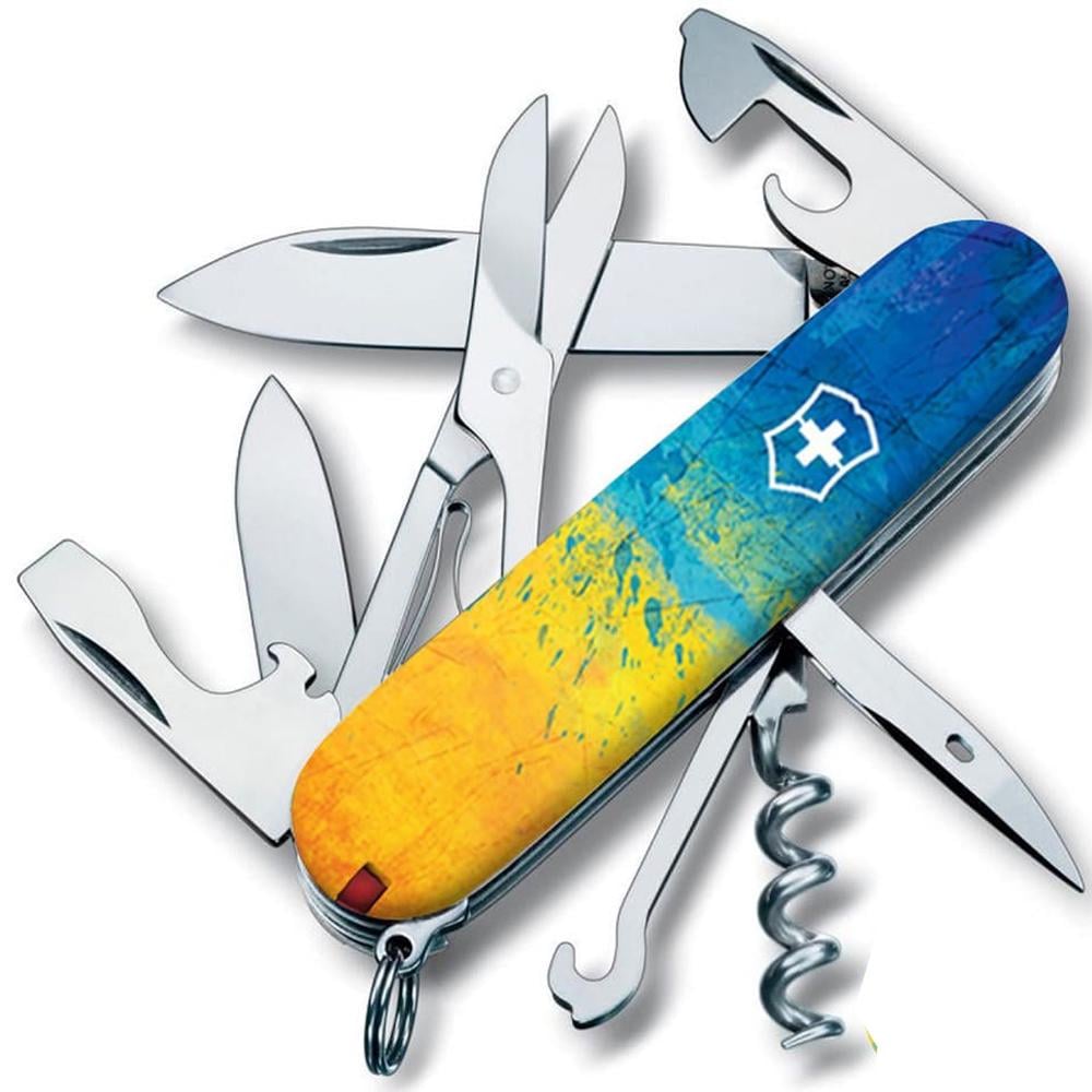 Туристический нож швейцарский Victorinox Climber Ukraine (1.3703.7_T3100pw)