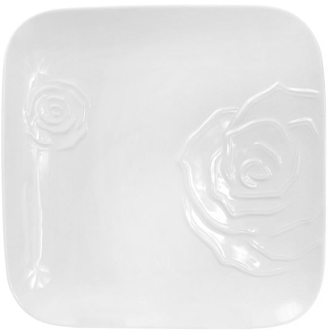 Набор фарфоровых подставных тарелок White Rose 30x30 см Белый Набор фарфоровых подставных тарелок White Rose 30x30 см Белый