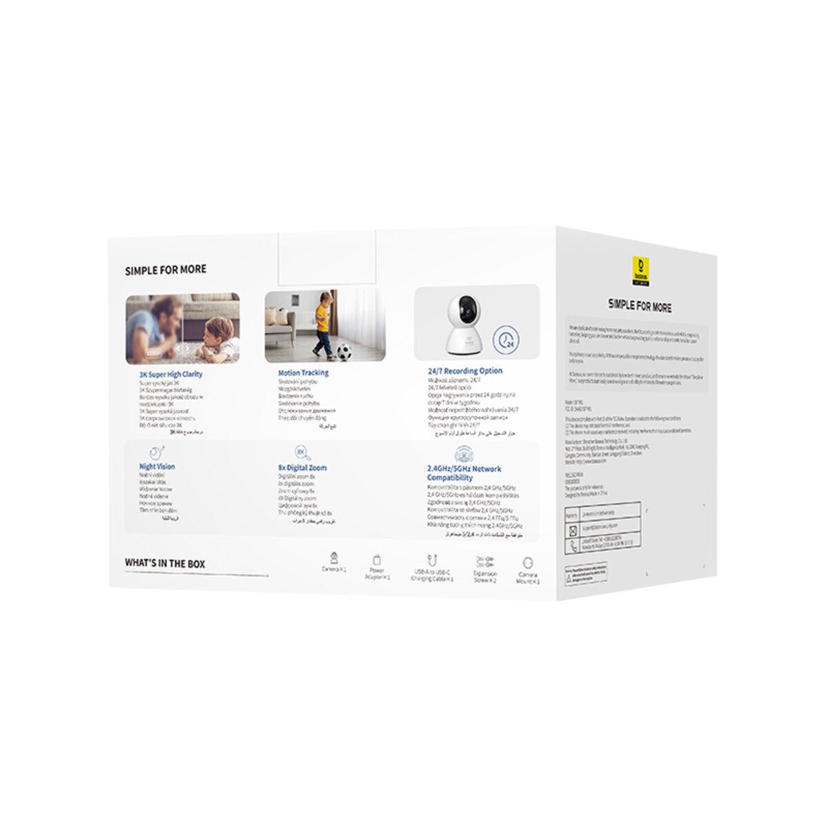 Камера IP відеоспостереження Baseus Security P1 Indoor Camera 3K 2560х1440 EU White (S0TV012132) - фото 8 Камера IP відеоспостереження Baseus Security P1 Indoor Camera 3K 2560х1440 EU White (S0TV012132) - фото 8