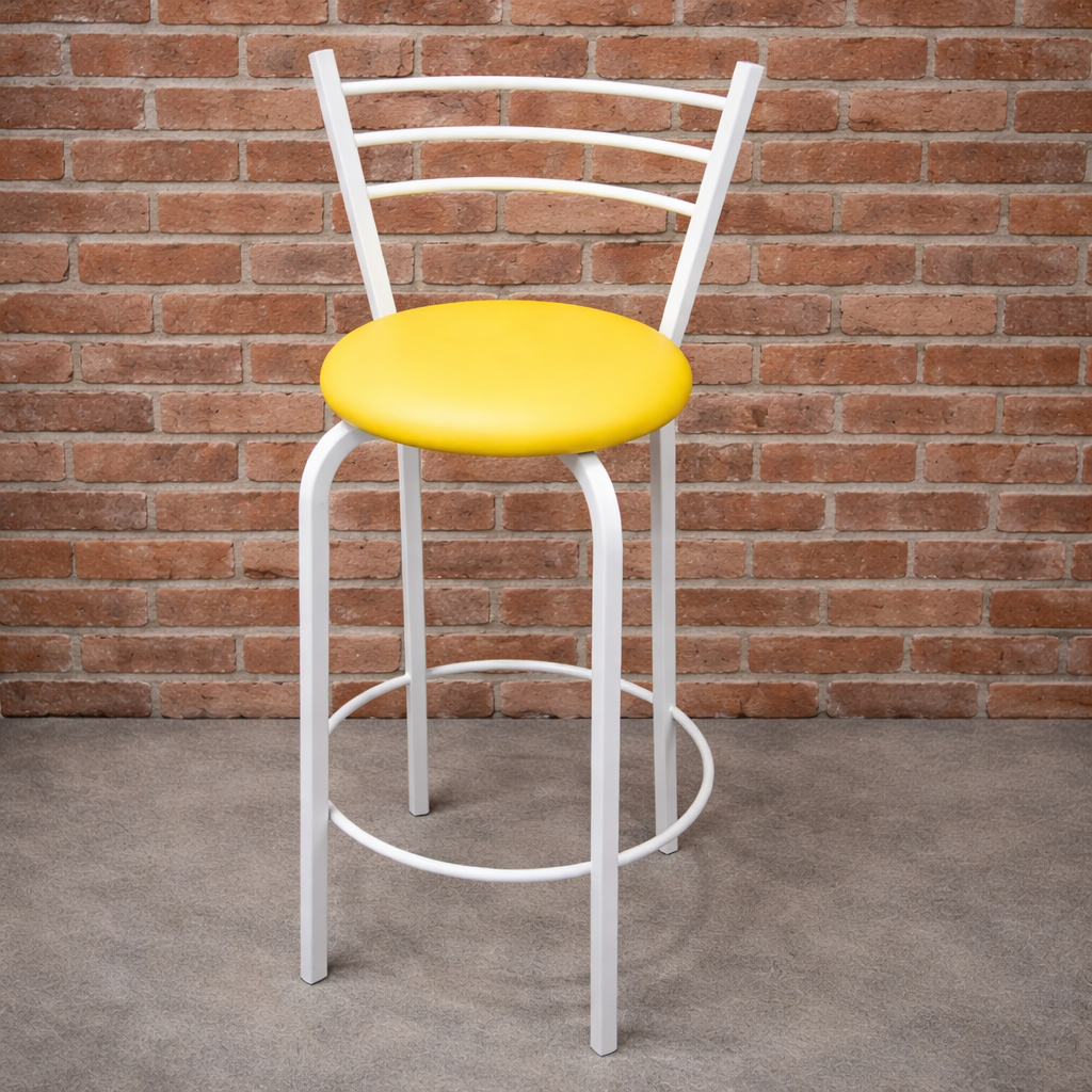 Стілець барний металевий 35х107 см Жовтий/Білий (2489242738)