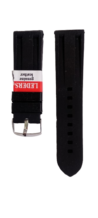 Ремешок для часов силиконовый 24х180 мм Черный (2467А)