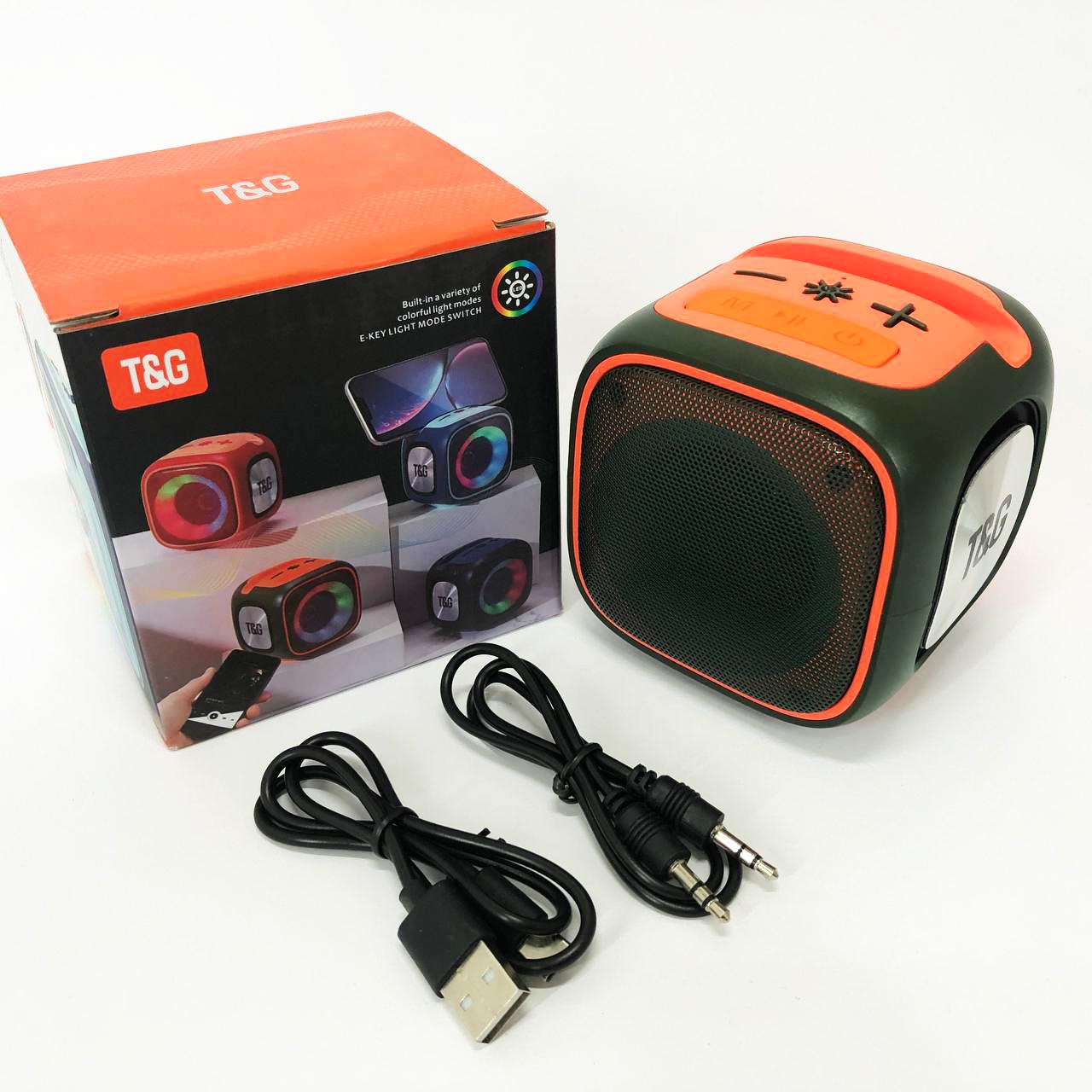 Колонка портативна з підсвічуванням RGB/акумуляторна TG359/7W Зелений - фото 16 Колонка портативна з підсвічуванням RGB/акумуляторна TG359/7W Зелений - фото 16