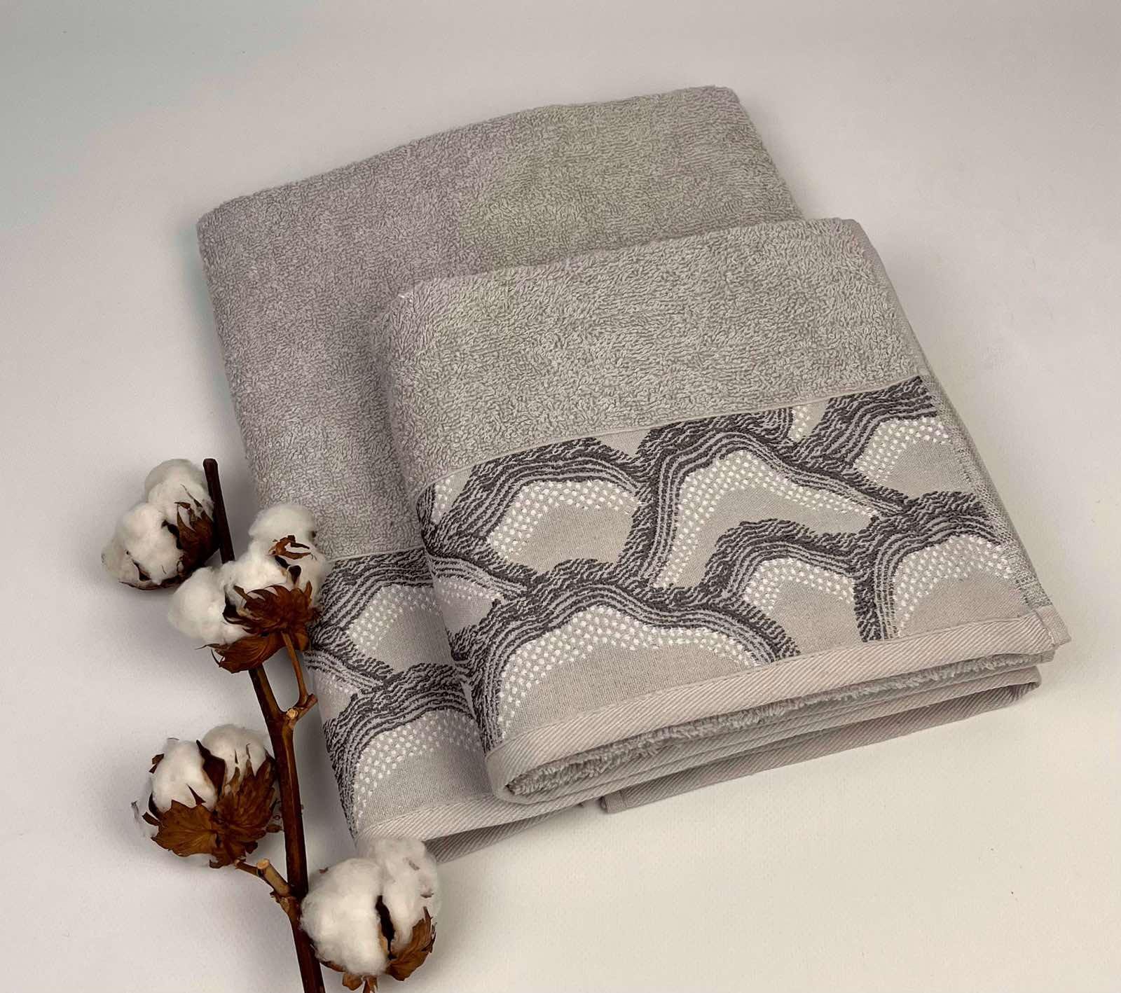 Набір рушників Altinbasak Pera Koen 2 шт. Світло-сірий (CN28336) - фото 1 Набір рушників Altinbasak Pera Koen 2 шт. Світло-сірий (CN28336) - фото 1