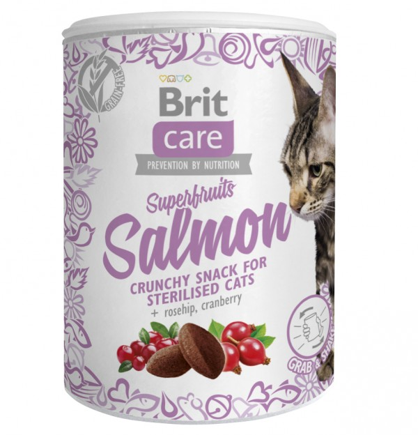Ласощі для котів Brit Care Cat Snack Superfruits Salmon лосось 100 г
