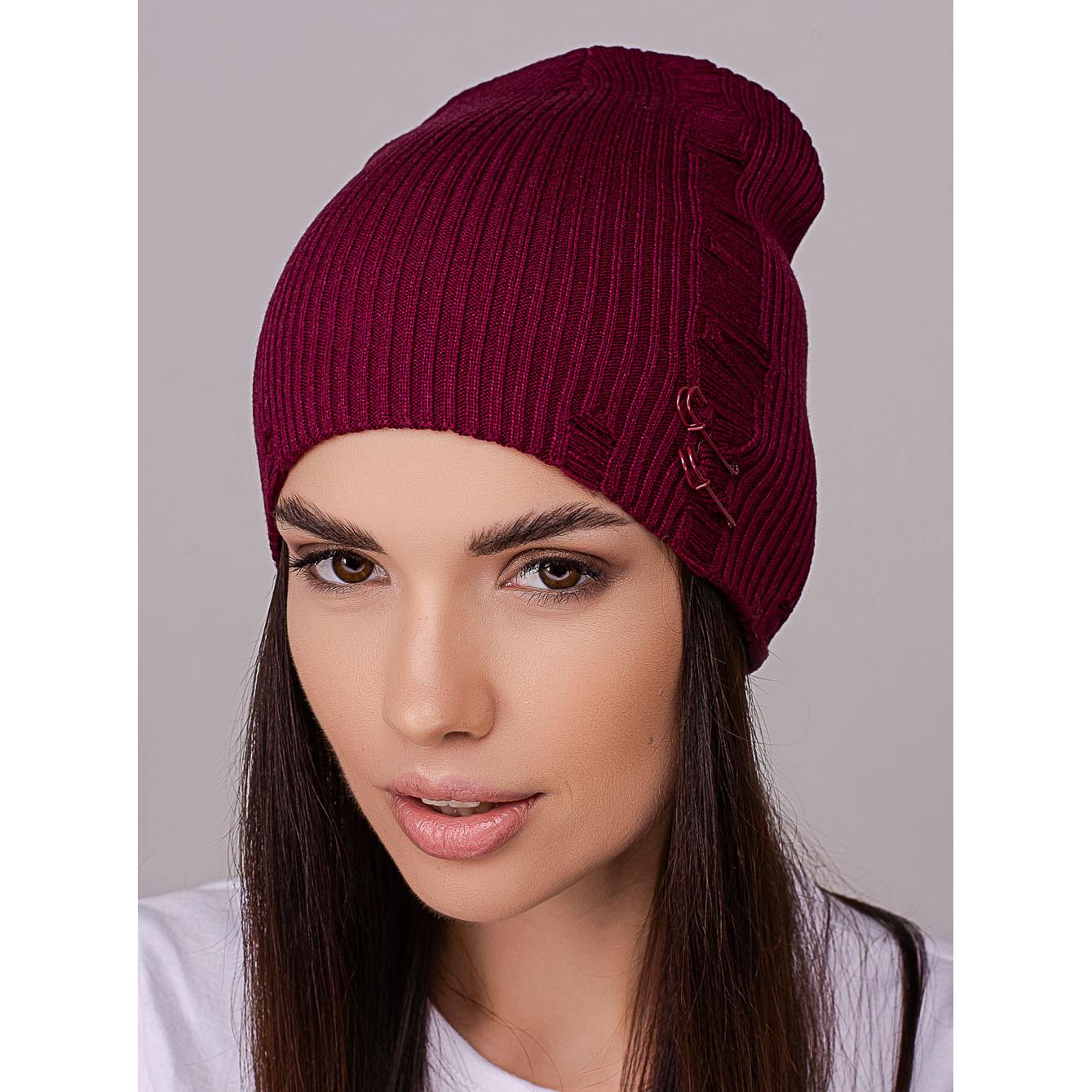 Шапка женская Leks ЧИКАГО без отворота двойная рваная со шпильками в рубчик one size Вишневый (215421) - фото 1 Шапка женская Leks ЧИКАГО без отворота двойная рваная со шпильками в рубчик one size Вишневый (215421) - фото 1