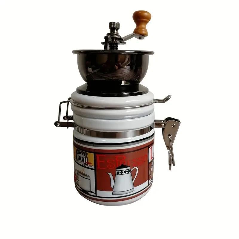 Кофемолка ручная Ретро с регулировкой помола керамическая Белый (571/1)