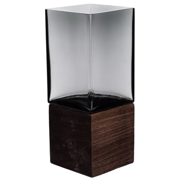 Ваза для цветов и декора Smart Wood с подставкой деревянной 1,5 л