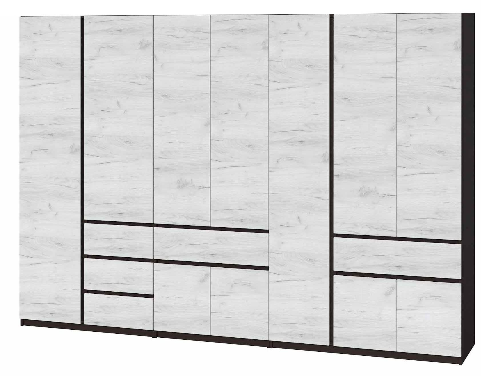 Шафа для одягу Майстер Форм Брайт 3021х520х2000 мм Венге магія/Дуб крафт білий (21610)