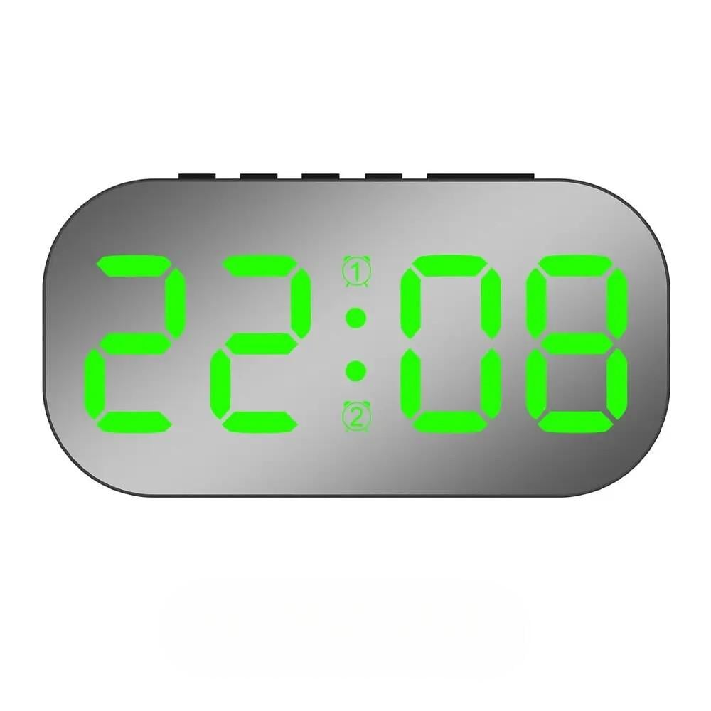 LED-часы настольные DS-6637 USB зеркальные с будильником/термометром (33147369)