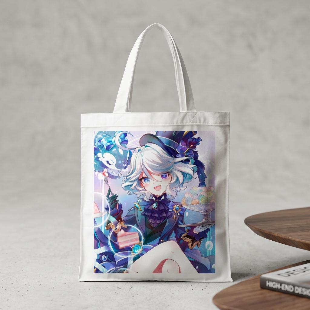 Сумка-шопер Genshin Impact Фурина из льна Белый (17272)