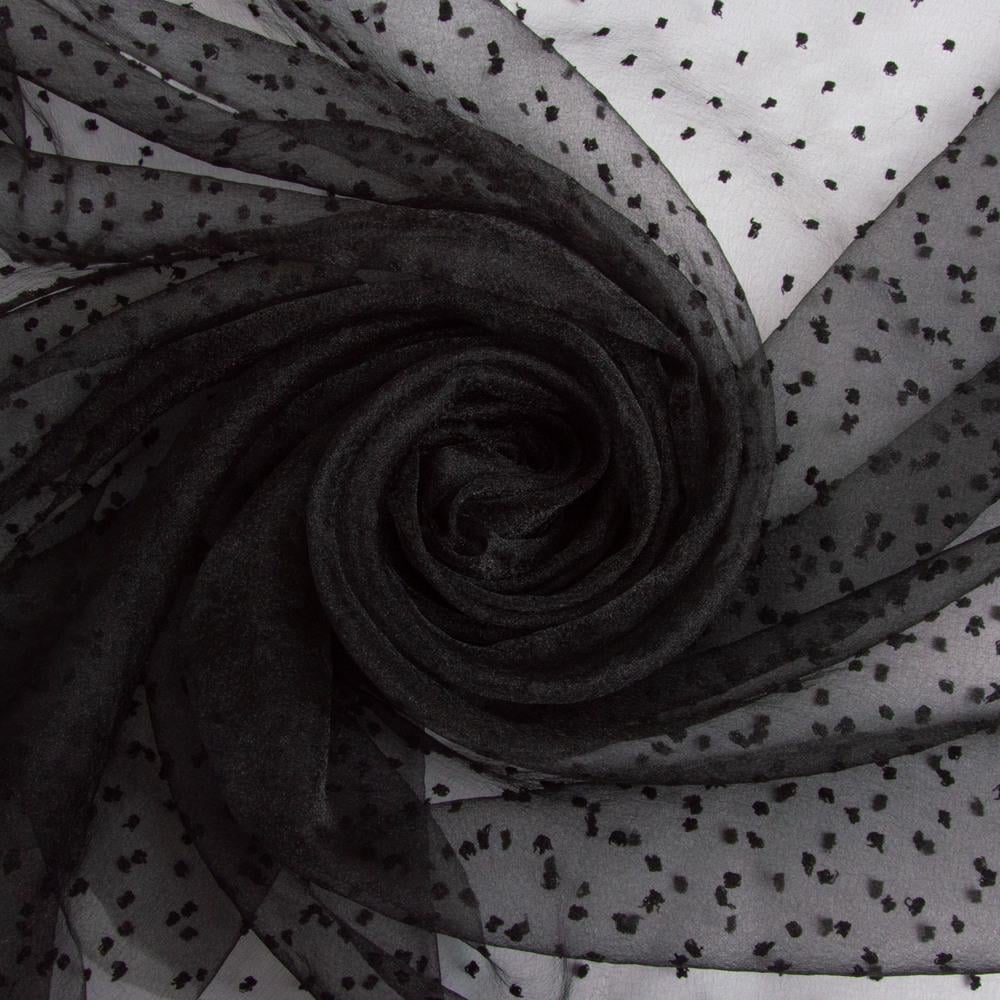 Ткань органза полупрозрачная 25 г/м2 145 см Черный (27005)