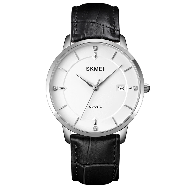 Наручные часы Skmei 1801LSIWT Silver/Black White Leather