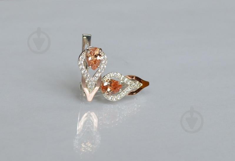 Серебряные серьги Sil с золотыми накладками 132s-5 Шампань (Sil-720)