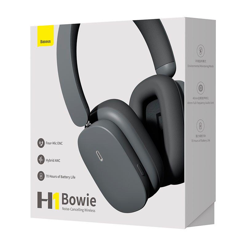 Наушники Baseus Bowie Noise-Cancelling Wireless Headphones H1 Grey (NGTW230002) - фото 6