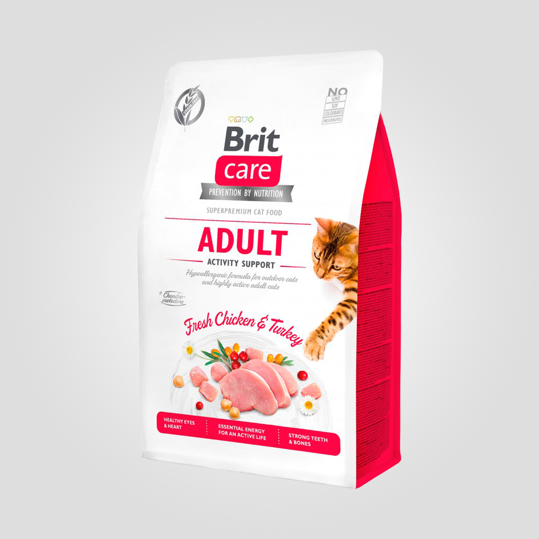 Корм сухий Brit CareActivity Support для дорослих кішок що живуть на вулиці індичка та курка 400 г (20504365)