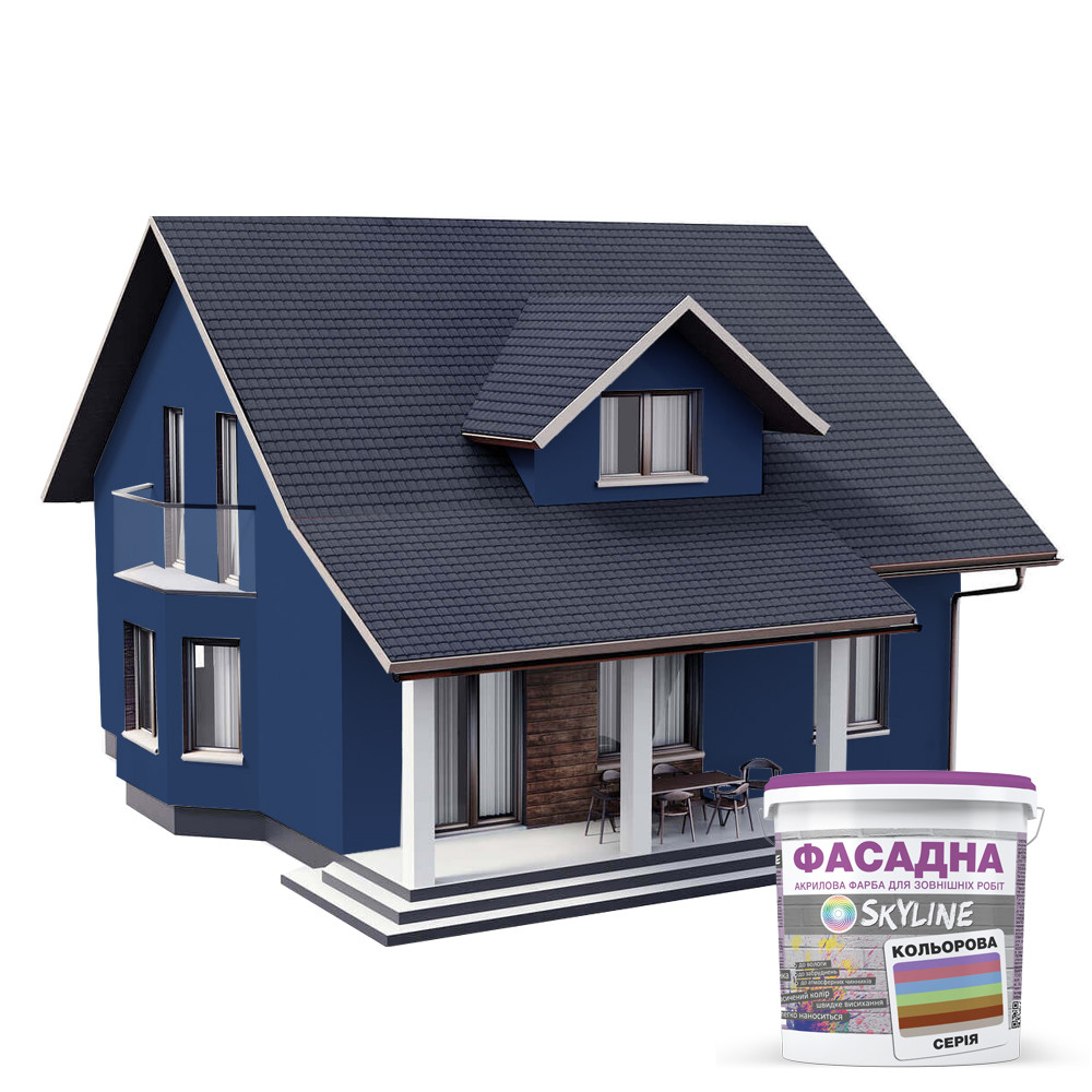 Фарба акрил-латексна фасадна Skyline 5040-R90B (C) 3 л Глибина (650c0cd54bc23147a0718b80) - фото 3 Фарба акрил-латексна фасадна Skyline 5040-R90B (C) 3 л Глибина (650c0cd54bc23147a0718b80) - фото 3