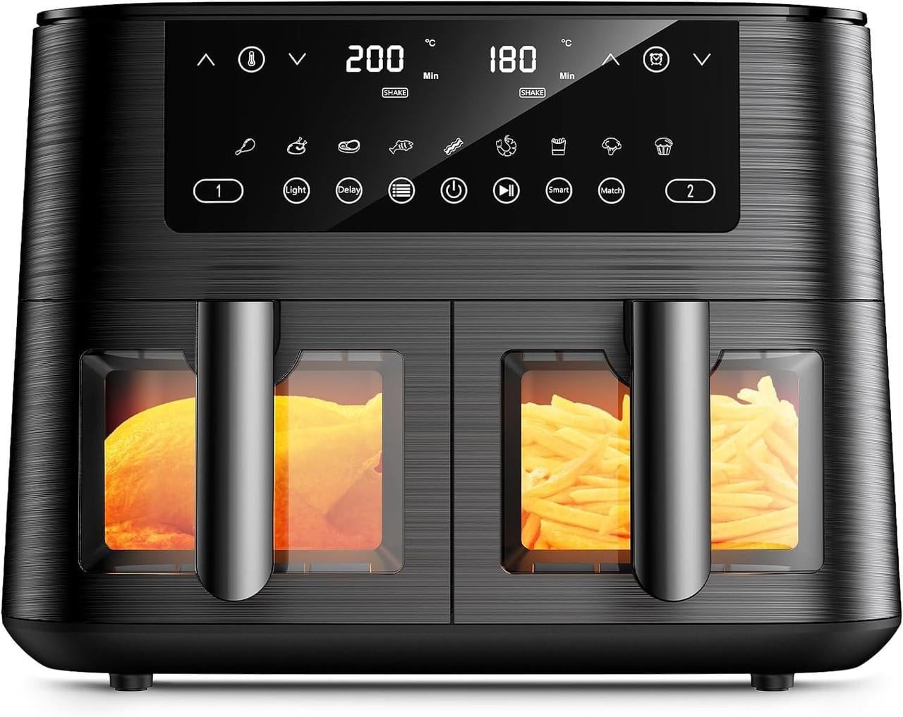 Аэрофритюрница cookwise Dual Zone 9 л с двумя корзинами и смотровыми окнами