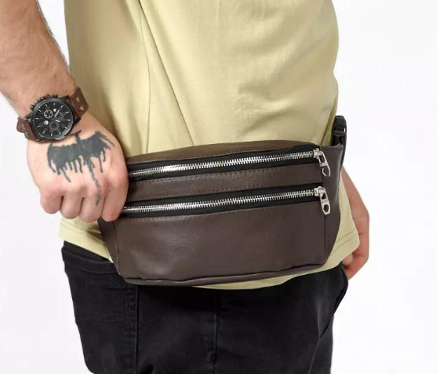 Поясная сумка мужская Sambag Tirso BS из кожи Коричневый (81333120m)