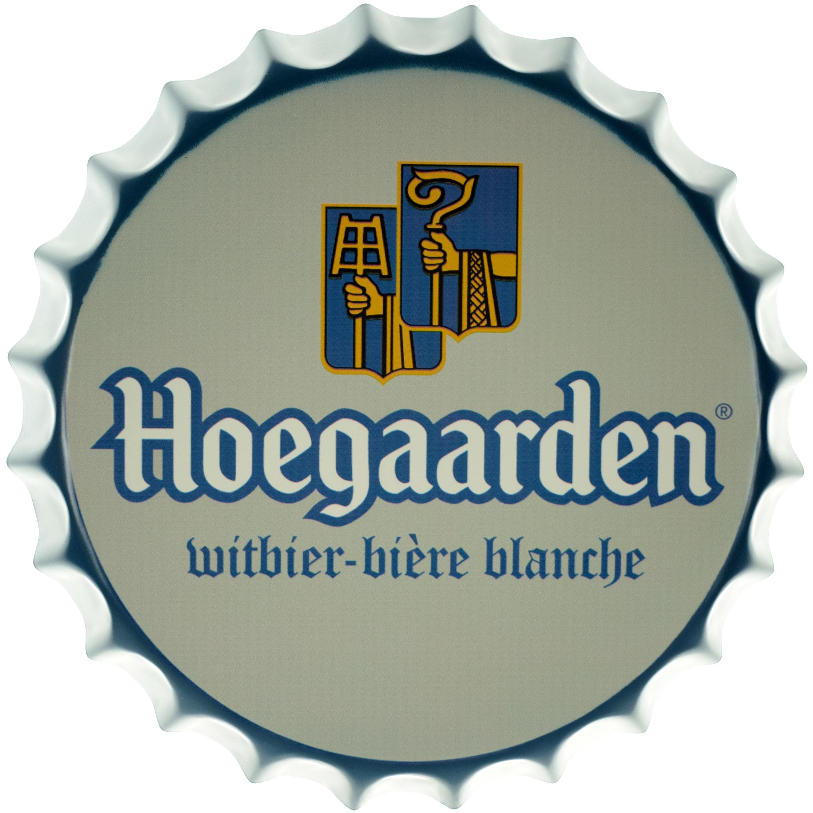 Табличка металлическая Hoegaarden Logo крышка 35 см - фото 1