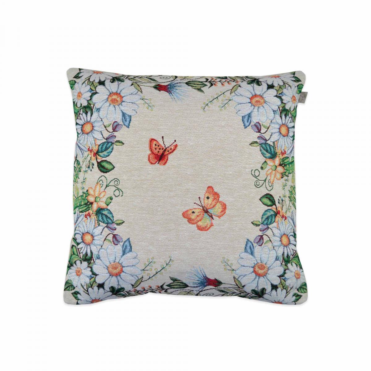 Наволочка гобеленова Alicia Метелики та квiти 45х45 см (021814)