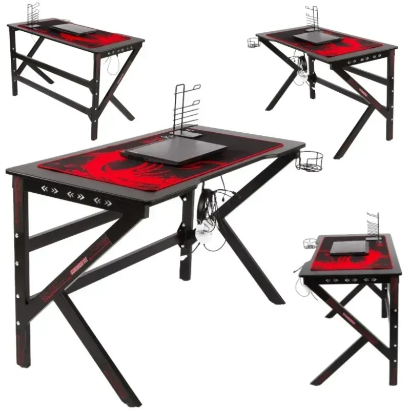 Комп’ютерний стіл ігровий RGB з тримачем для навушників Чорний (29714298) - фото 2