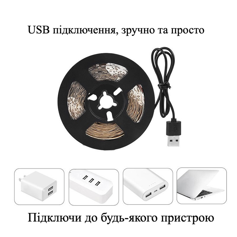 Светодиодная фитолента для растений SMD3528 USB 5V 1 м - фото 3