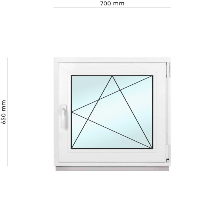 Окно металлопластиковое Framex поворотно-откидное с правым открытием 700х650 мм Белый - фото 2