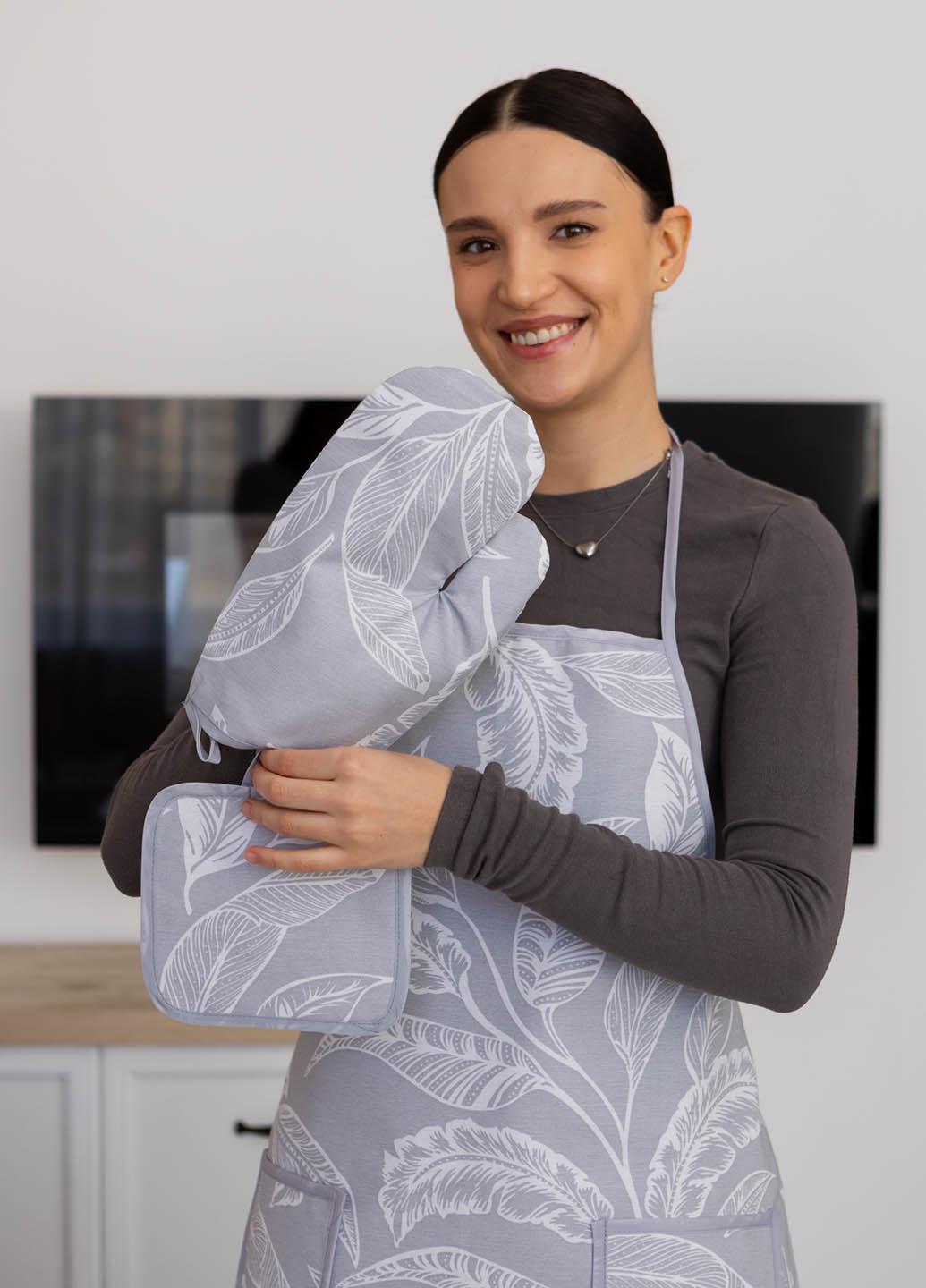 Кухонный набор водоотталкивающий Тропические листья 3 предмета - фото 3