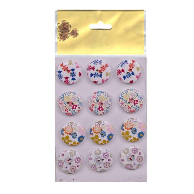 Декор на липучке Flora Пуговица 25 мм 12 шт. (22579) Декор на липучке Flora Пуговица 25 мм 12 шт. (22579)