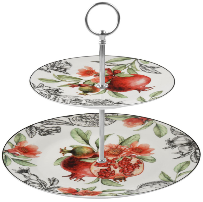 Фруктовница Limited Edition Grenada двухъярусная фарфоровая 26/19 см (19-254)