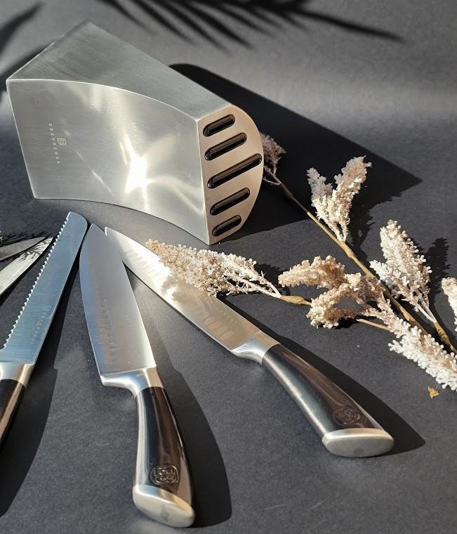 Набір ножів Edenberg із нержавіючої сталі на підставці 6 пр. Сірий (EB-11002) - фото 5 Набір ножів Edenberg із нержавіючої сталі на підставці 6 пр. Сірий (EB-11002) - фото 5