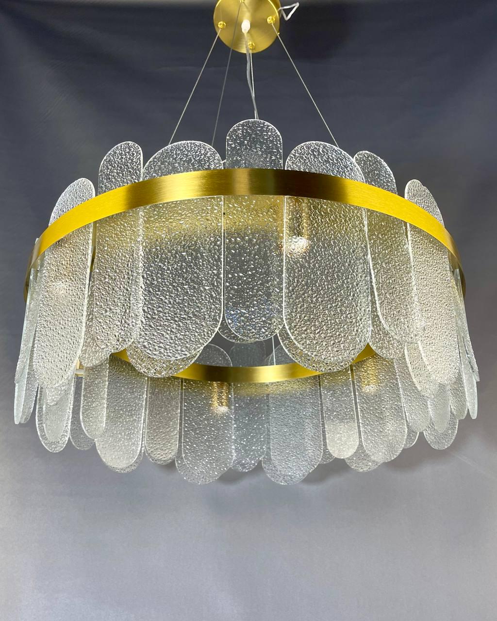 Люстра підвісна Zilini ER2005/600 з скляними пластинами Золотий (23910612) - фото 5