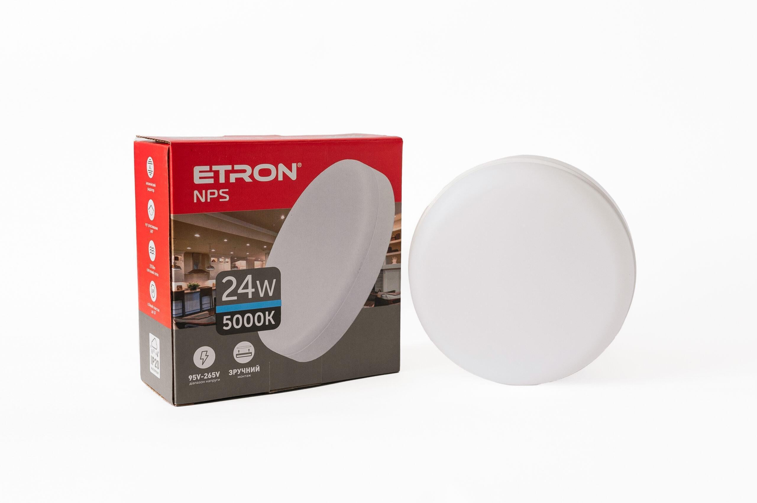 LED-светильник круглый ETRON 1-EMP-731 NPS 24W 5000К IP20 (27552755)
