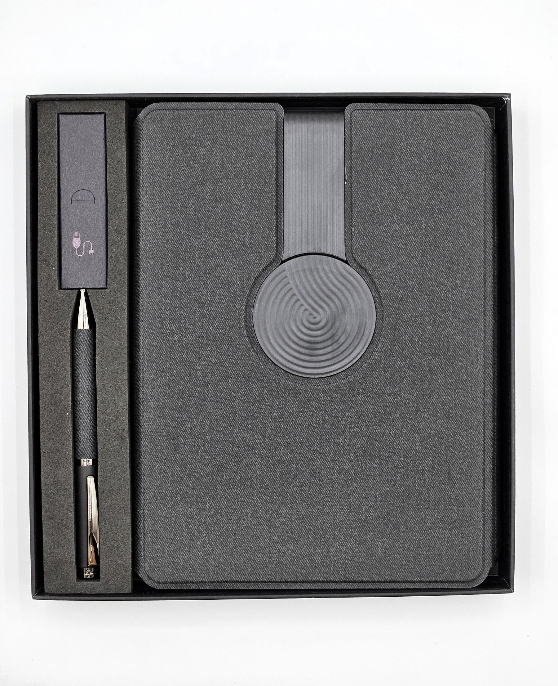 Блокнот с беспроводной зарядкой для телефонов Apple iPhone и магнитным держателем Черный (0032)