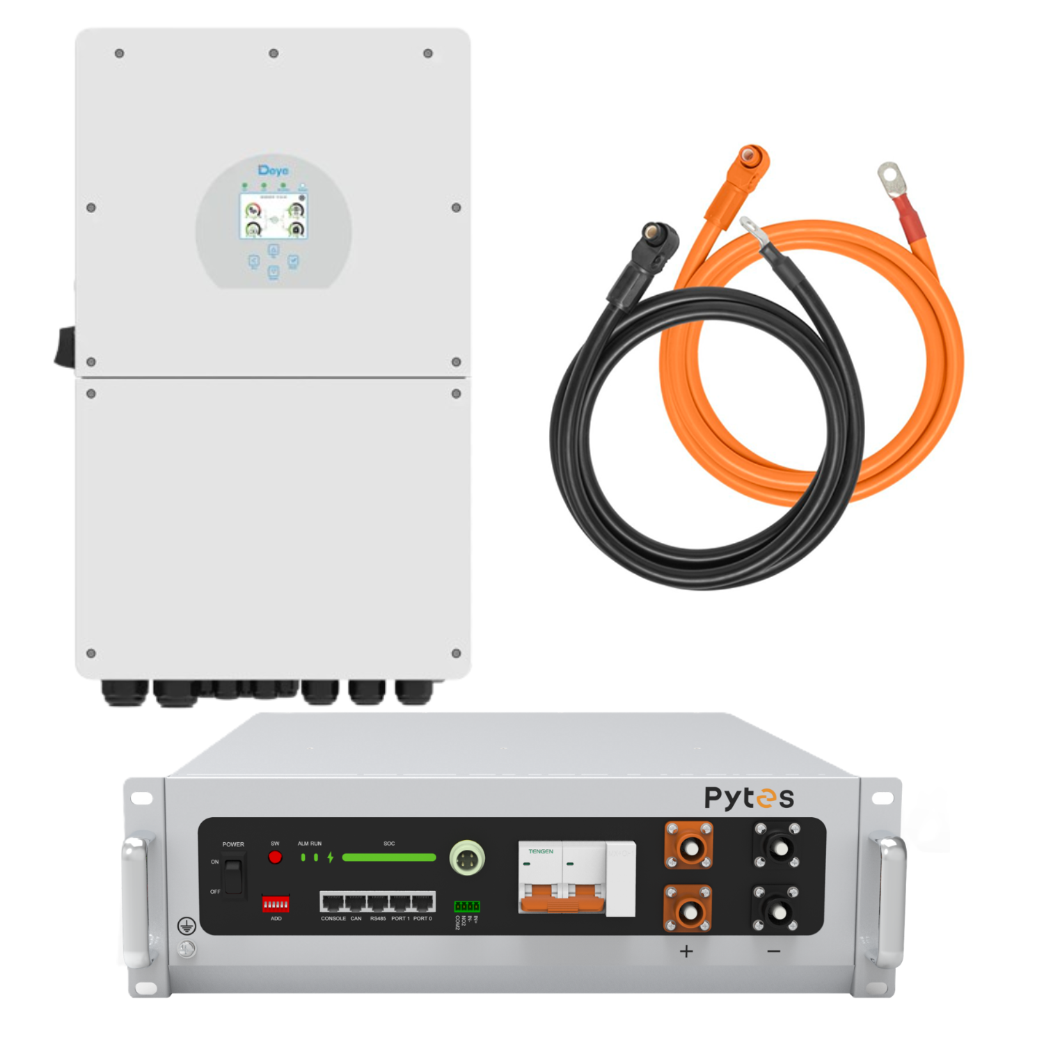 Комплект автономного энергоснабжения Deye SUN-16K-SG01LP1-EU 16 кВт и Pytes V5°α Plus H+ 5,12 кВт/год LiFePO4