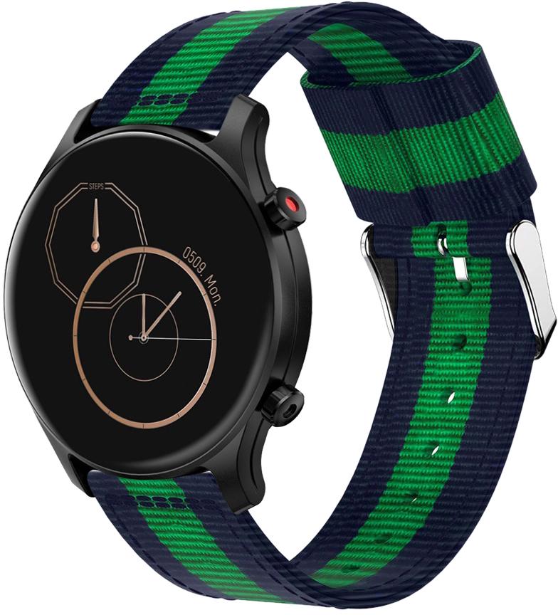 Ремешок тканевый Canvas для Haylou LS04 RS3 Blue/Green (26303) Ремешок тканевый Canvas для Haylou LS04 RS3 Blue/Green (26303)